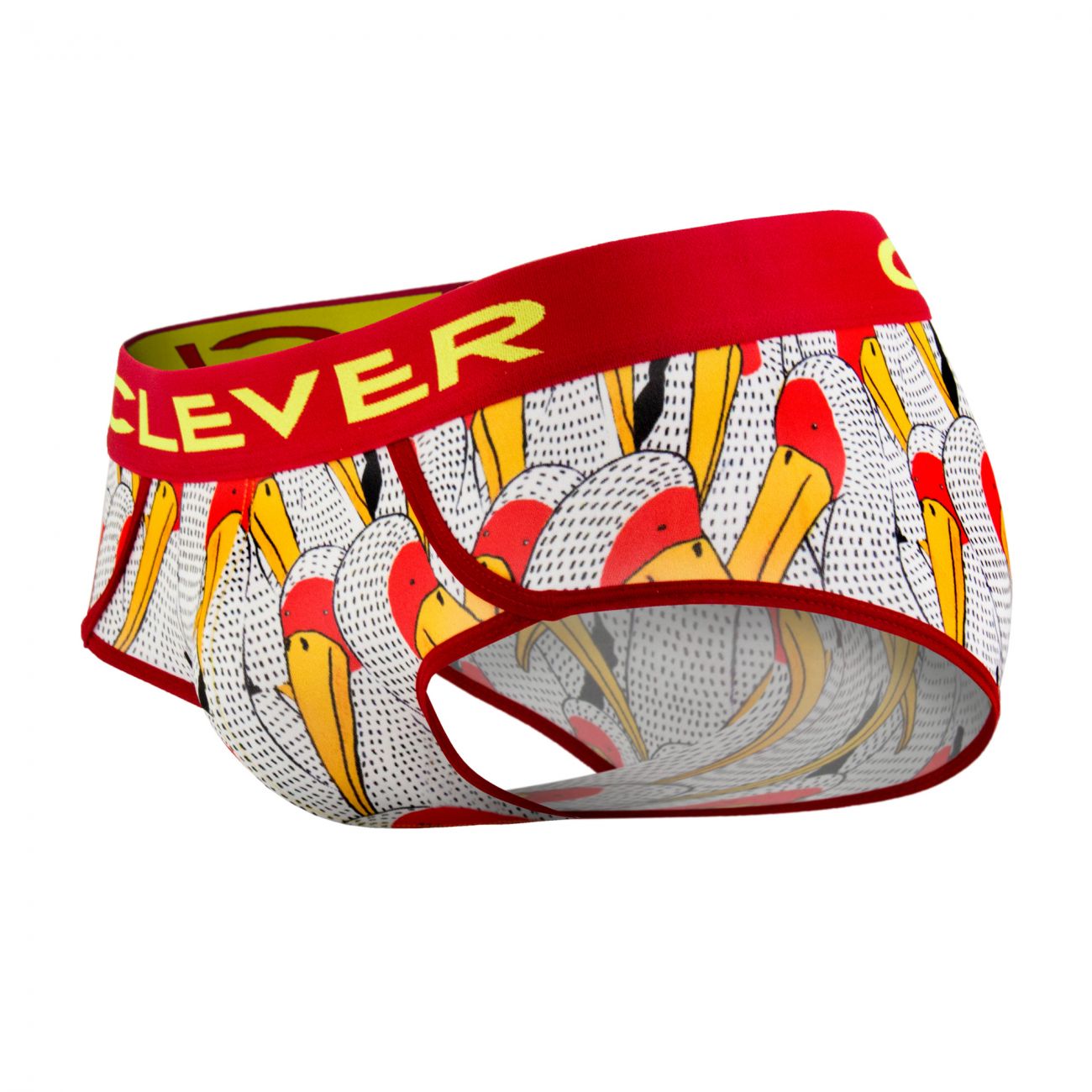 Clever 5340 Matches Piping Briefs White & Red