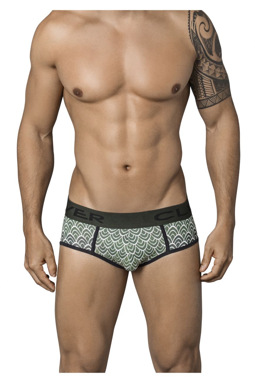 Clever 5346 Mask Piping Briefs Green