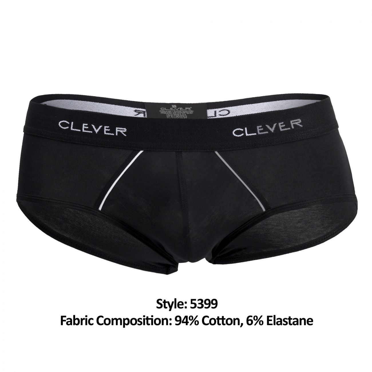 Clever 5399 Stunning Piping Briefs Black