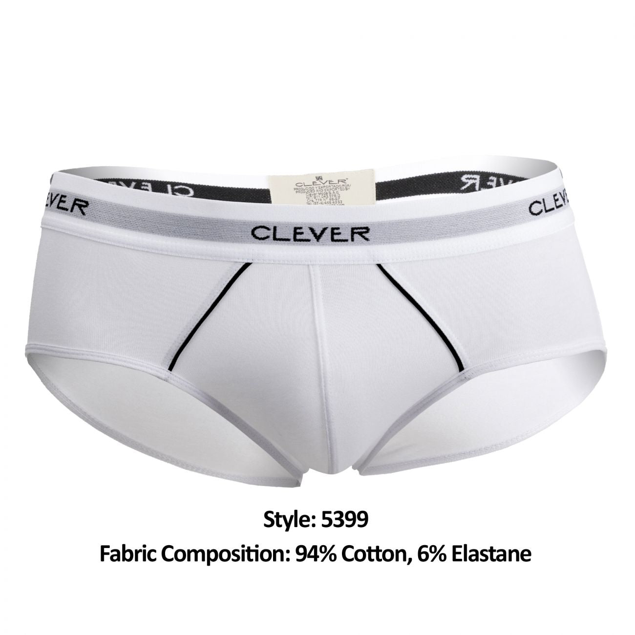 Clever 5399 Stunning Piping Briefs White