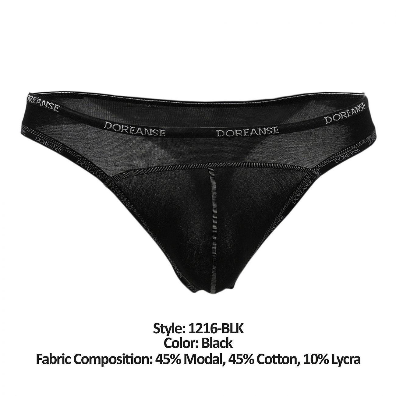 Doreanse 1216-BLK BLK Naked Thong