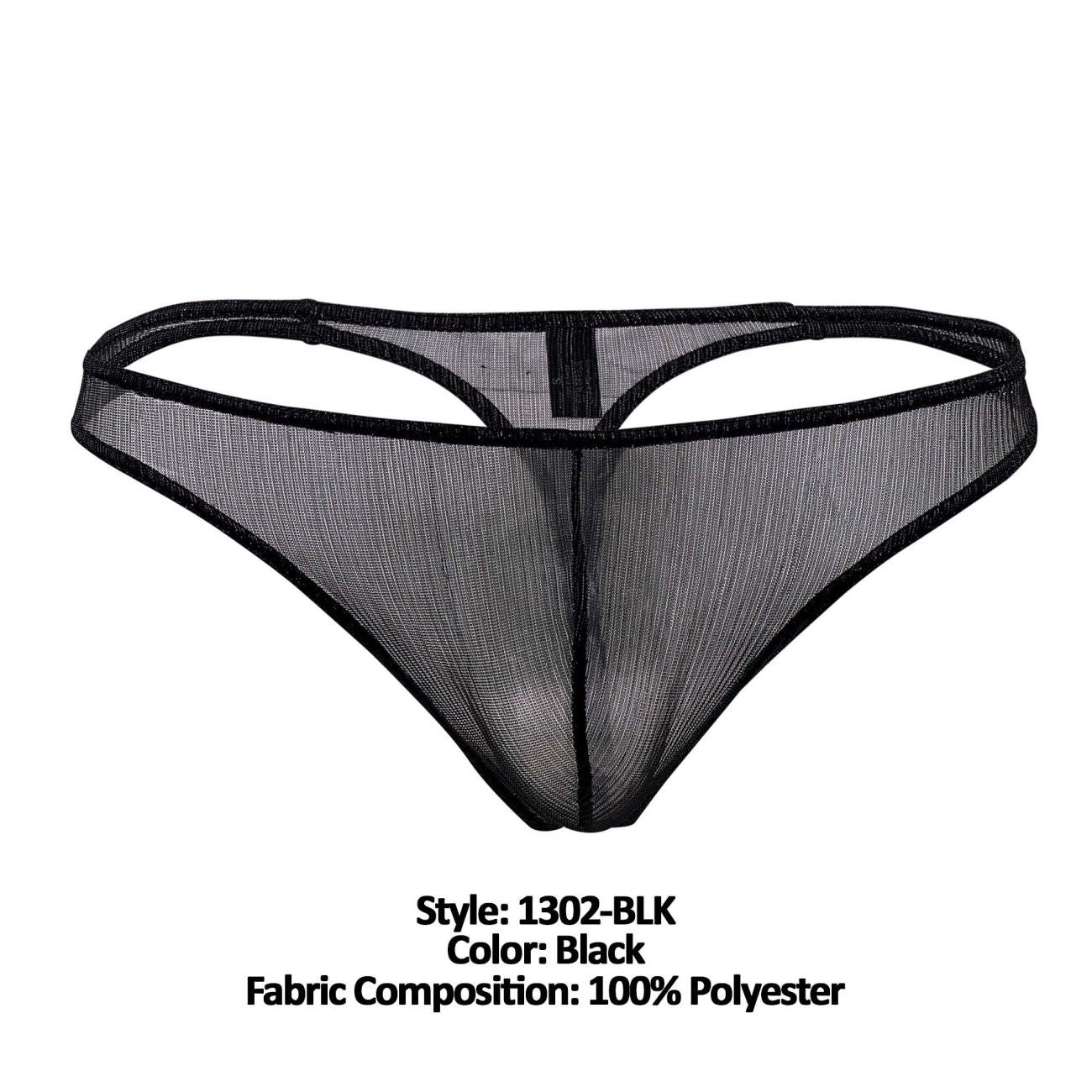 Doreanse 1302-BLK Shimmering Sheer Thong