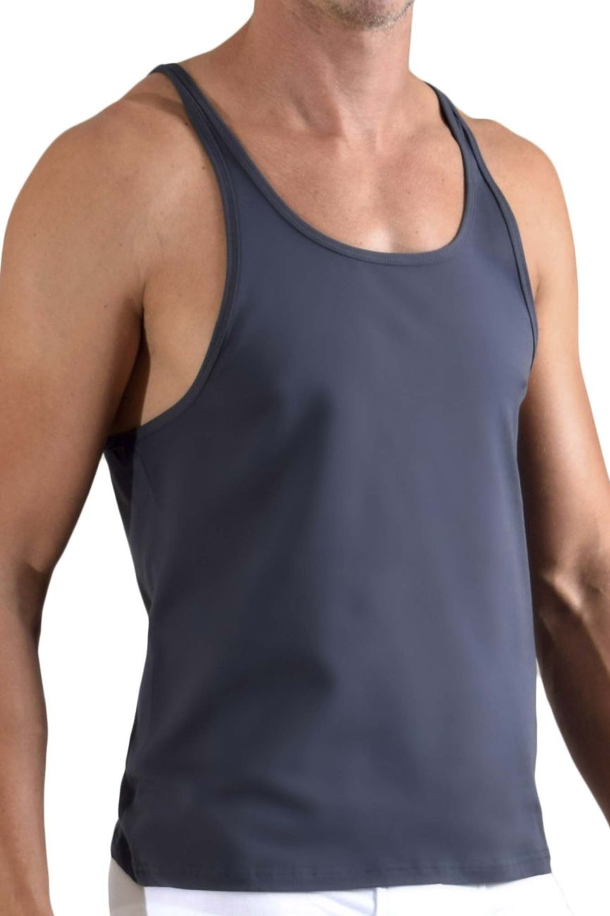 Doreanse 2042-CHR Sporty Tank Top Charcoal Plus Sizes