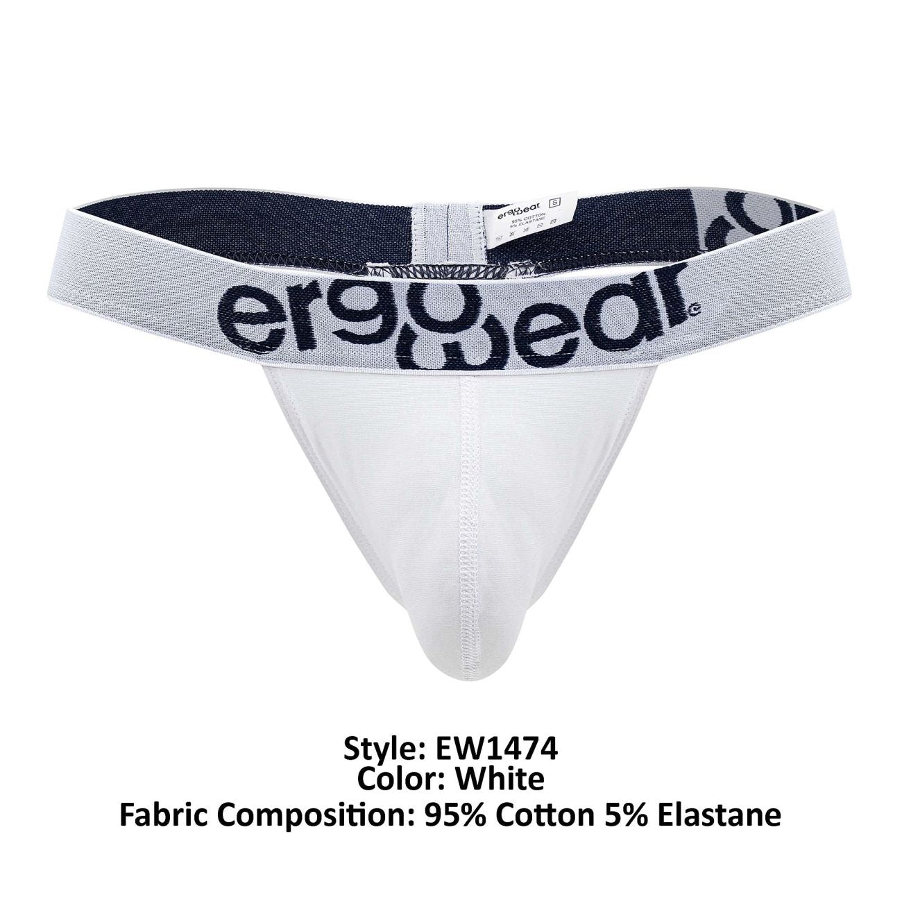 ErgoWear EW1474 MAX COTTON Thongs White