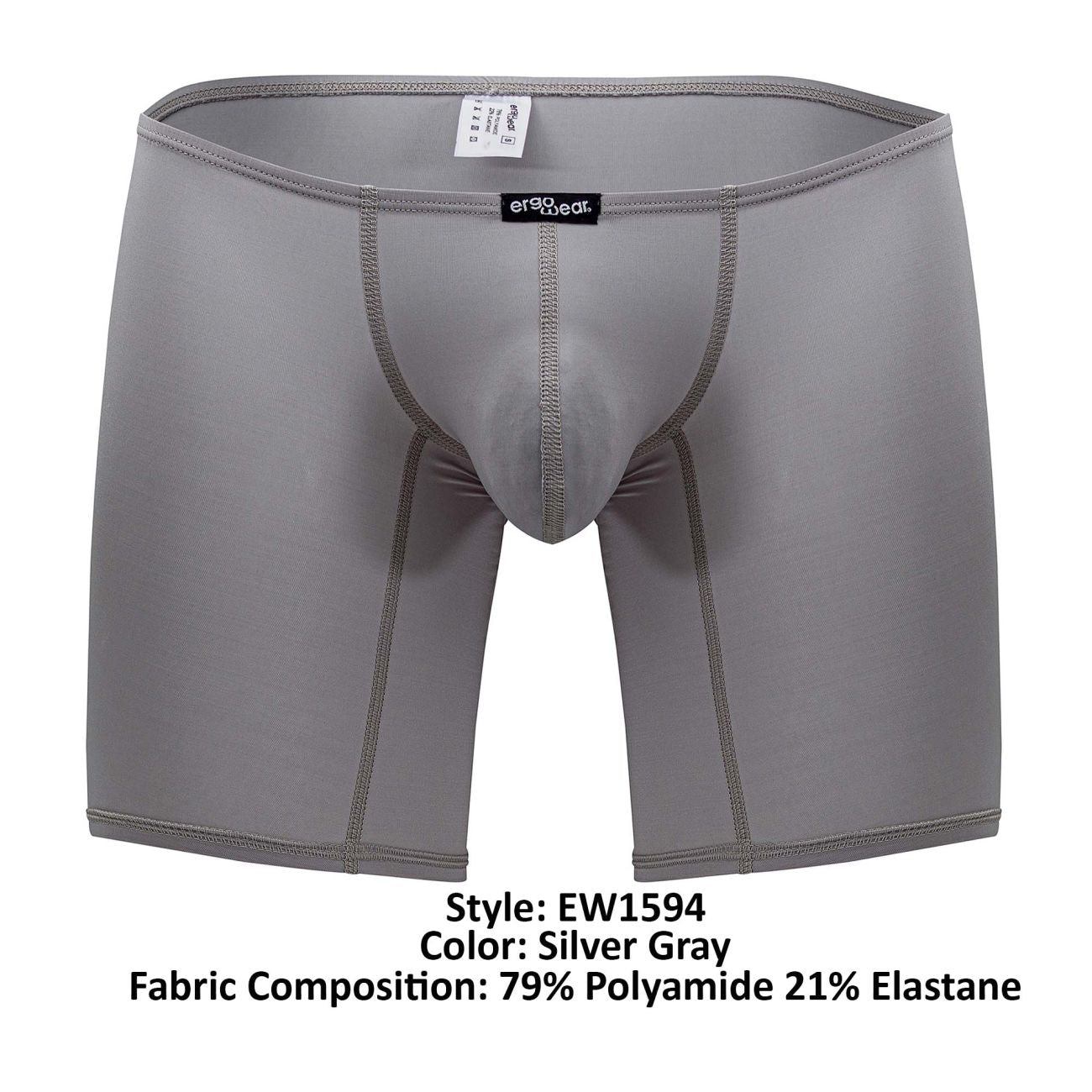 ErgoWear EW1594 X4D Boxer Briefs Silver Gray