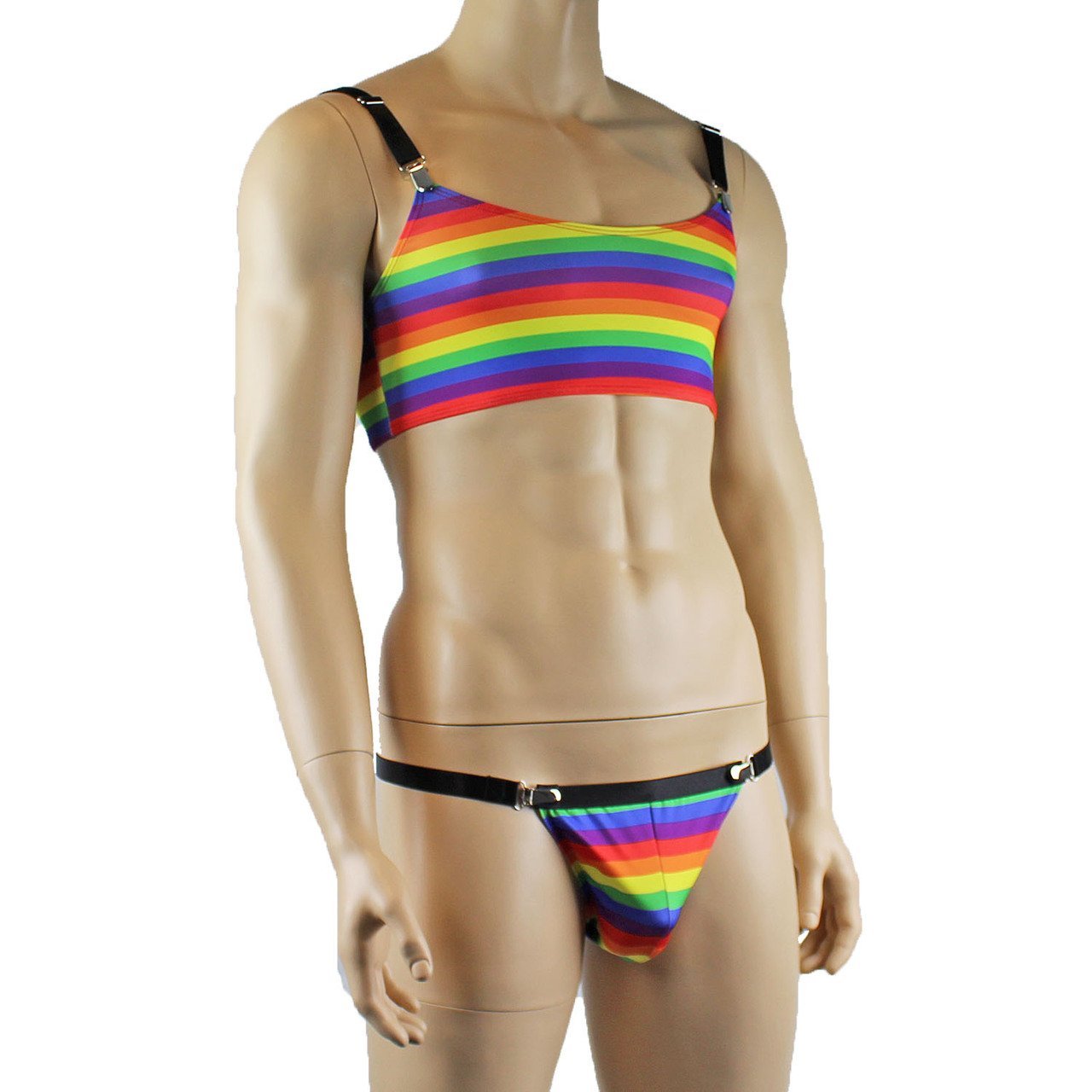 LGBTQ Rainbow Gay Pride Crop Top and Thong