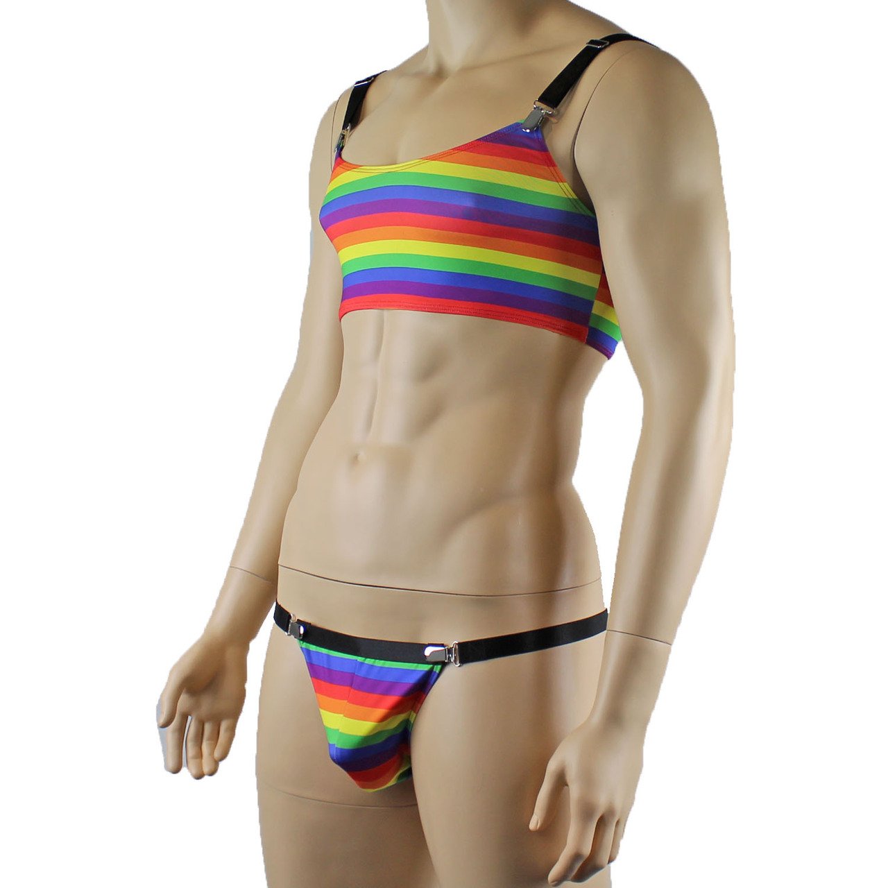 LGBTQ Rainbow Gay Pride Crop Top and Thong