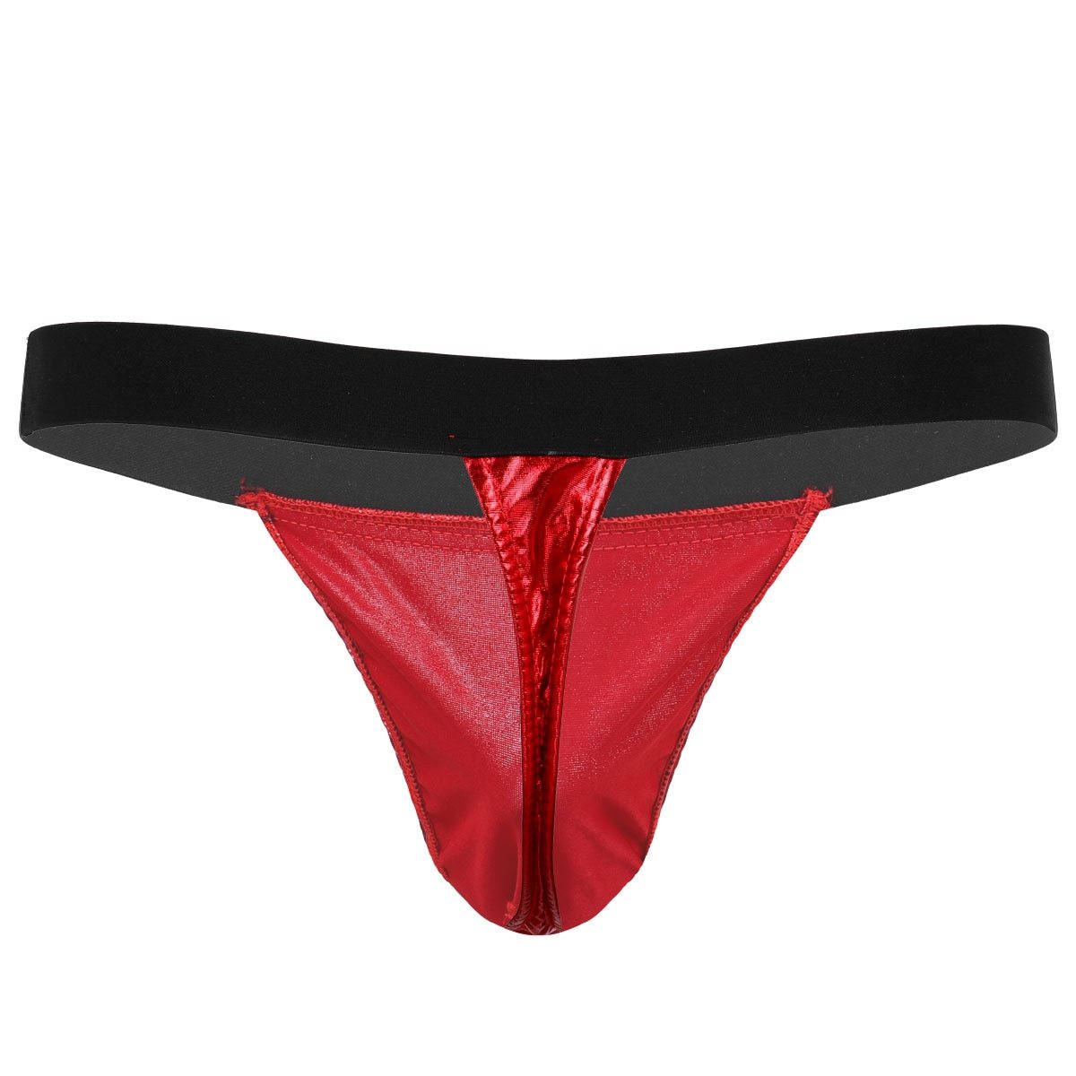 XMAS GIFT - Mens Christmas Santa Pouch Thong with Decoration Ball Red