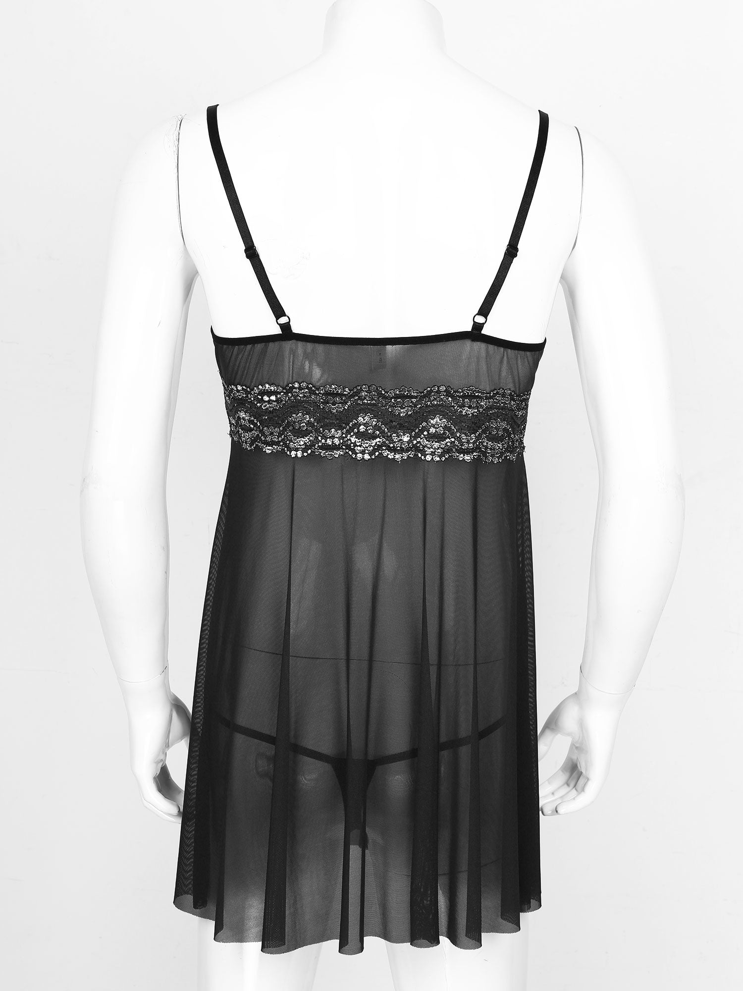 JCSTK - Mens Sexy Femme IF-14:193 Babydoll Nightwear with Pouch G string Black