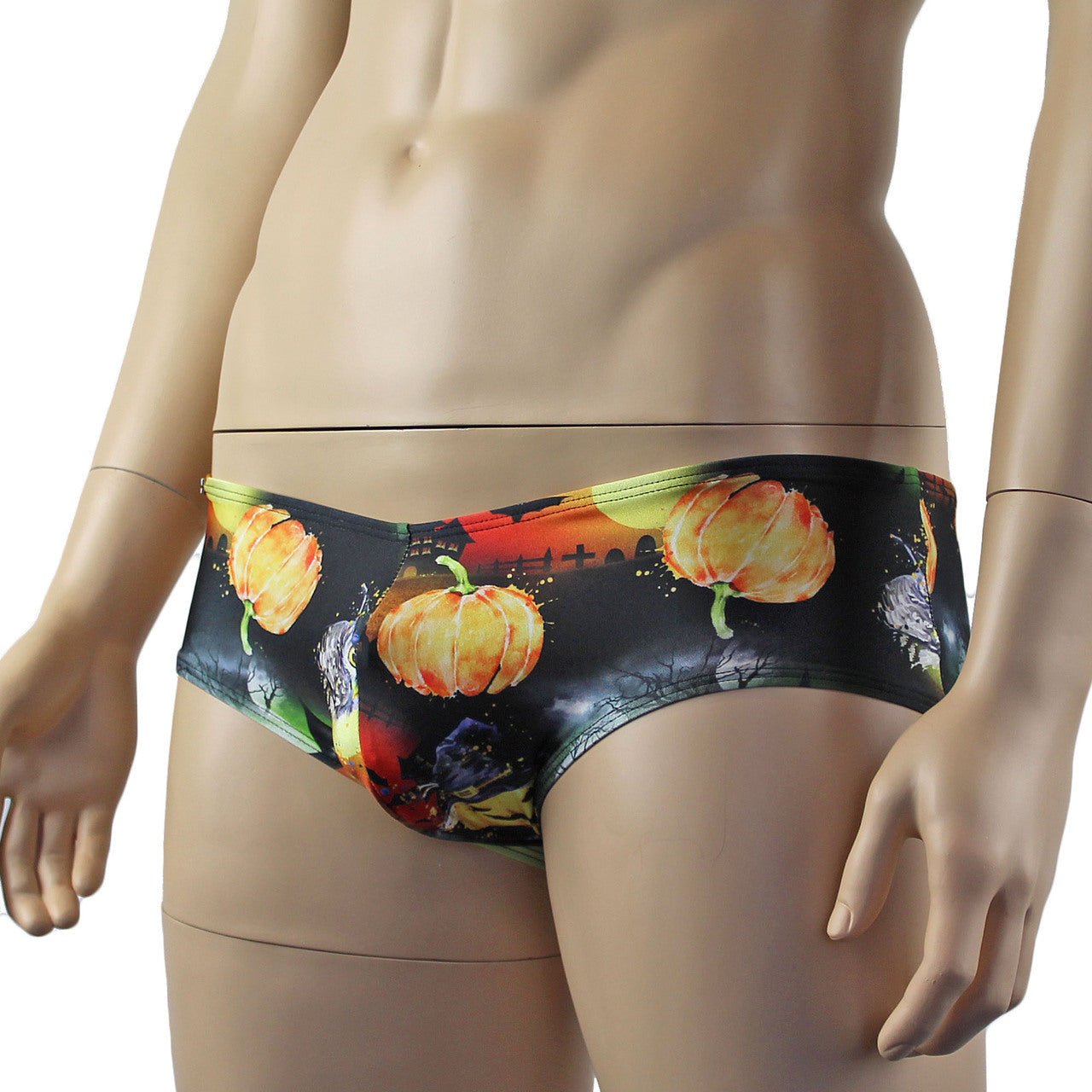 Halloween Mens Witches Pumpkins and Bats Mini Boxer Briefs