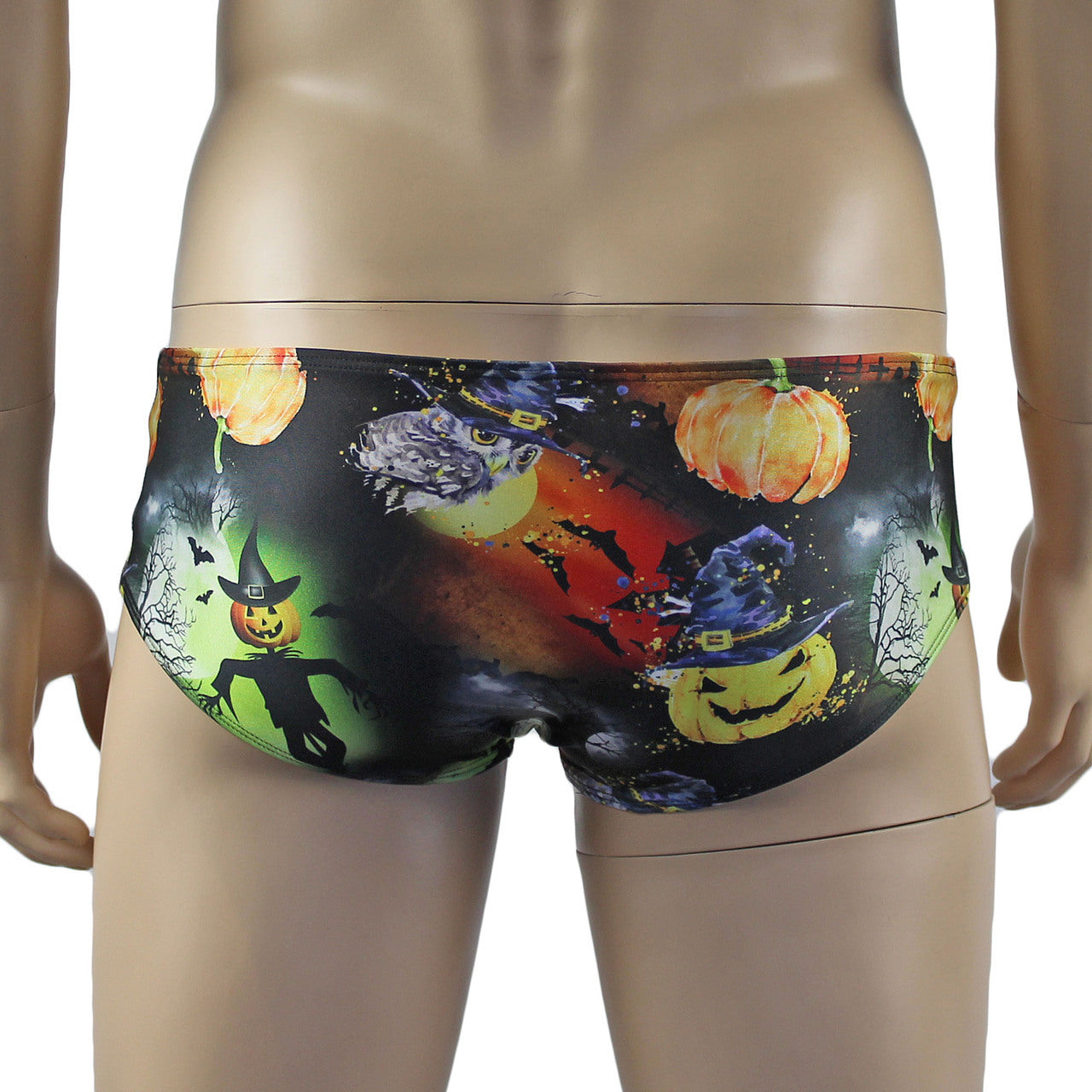 Halloween Mens Witches Pumpkins and Bats Mini Boxer Briefs