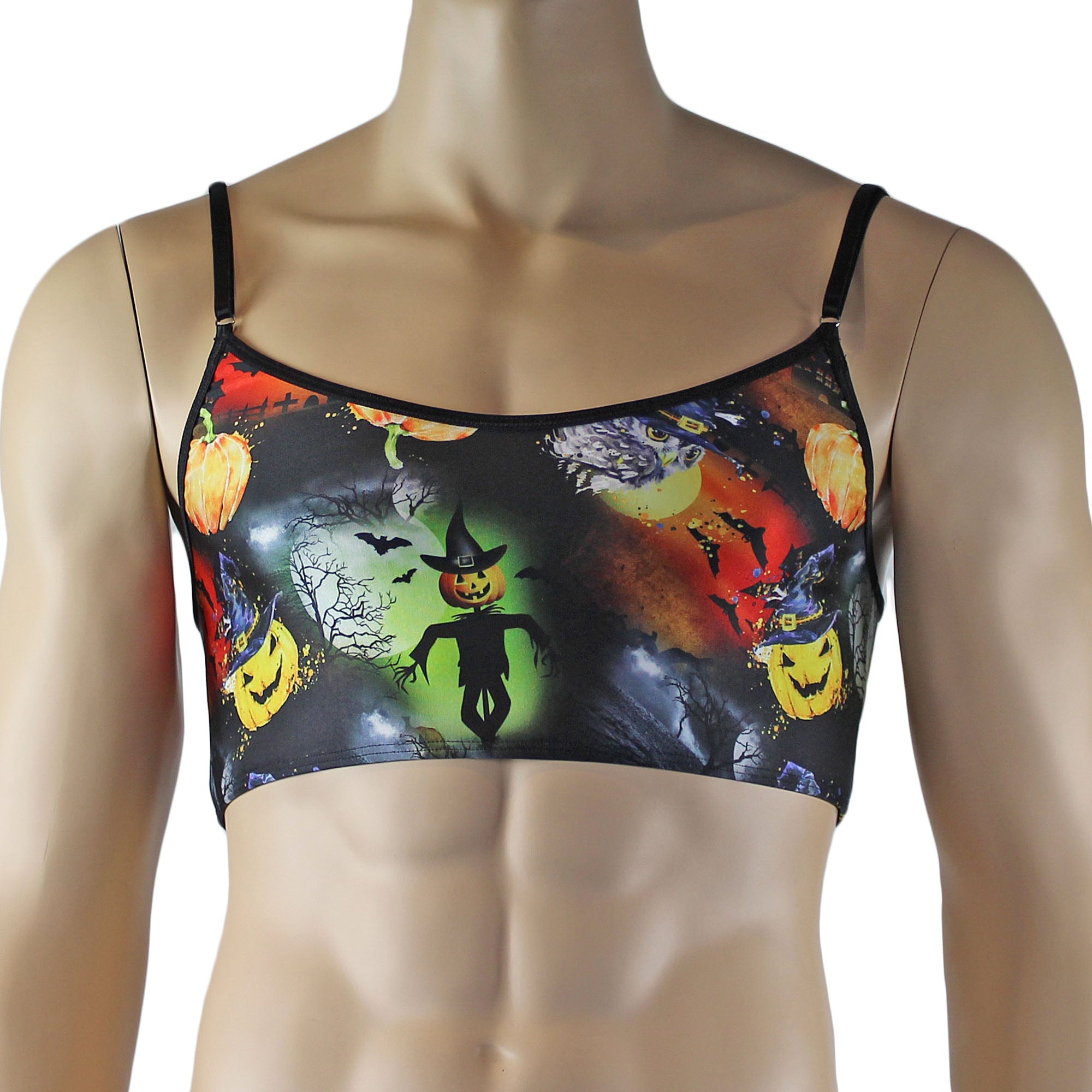 SALE Mens Halloween Witches Pumpkins and Bats Camisole Top