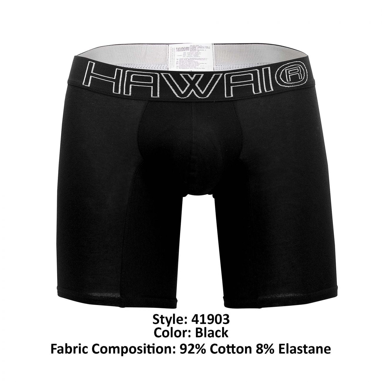 HAWAI 41903 Solid Athletic Boxer Briefs Black
