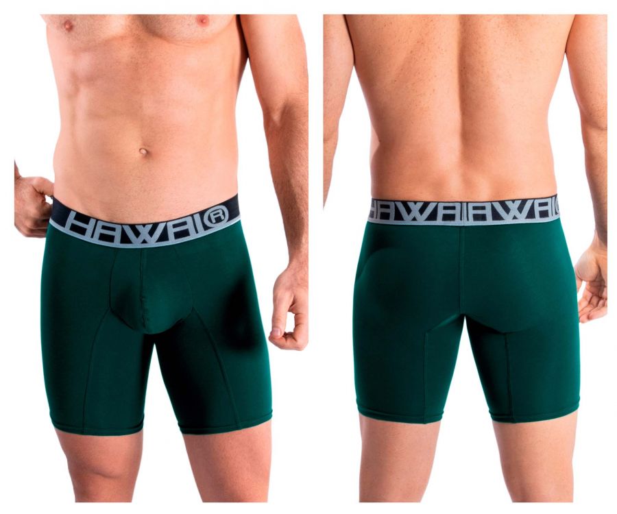 HAWAI 41903 Solid Athletic Boxer Briefs Green