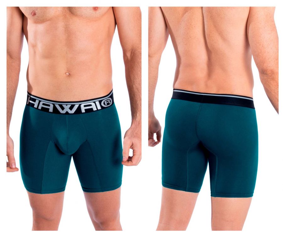 HAWAI 41903 Solid Athletic Boxer Briefs Petrol