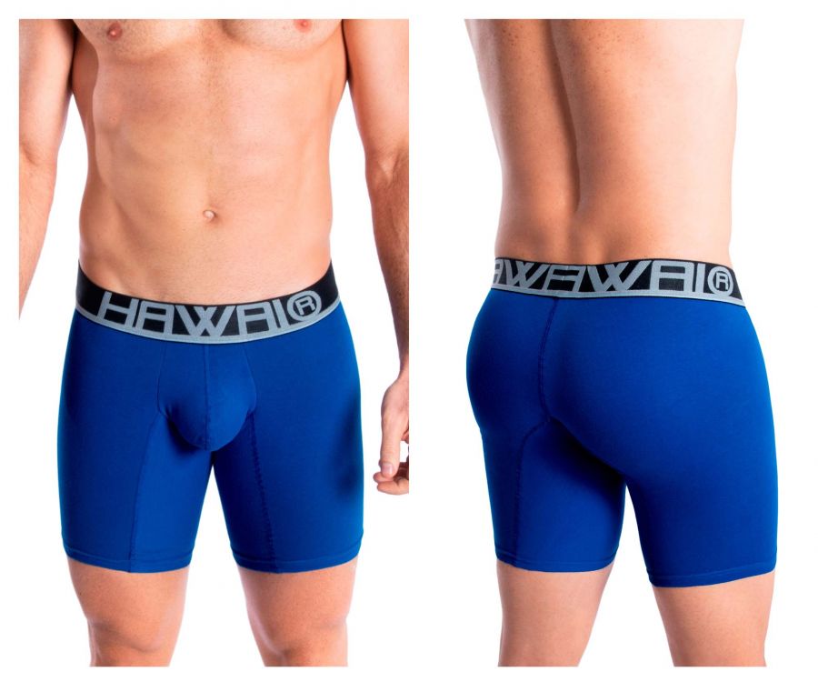 HAWAI 41903 Solid Athletic Boxer Briefs Royal Blue