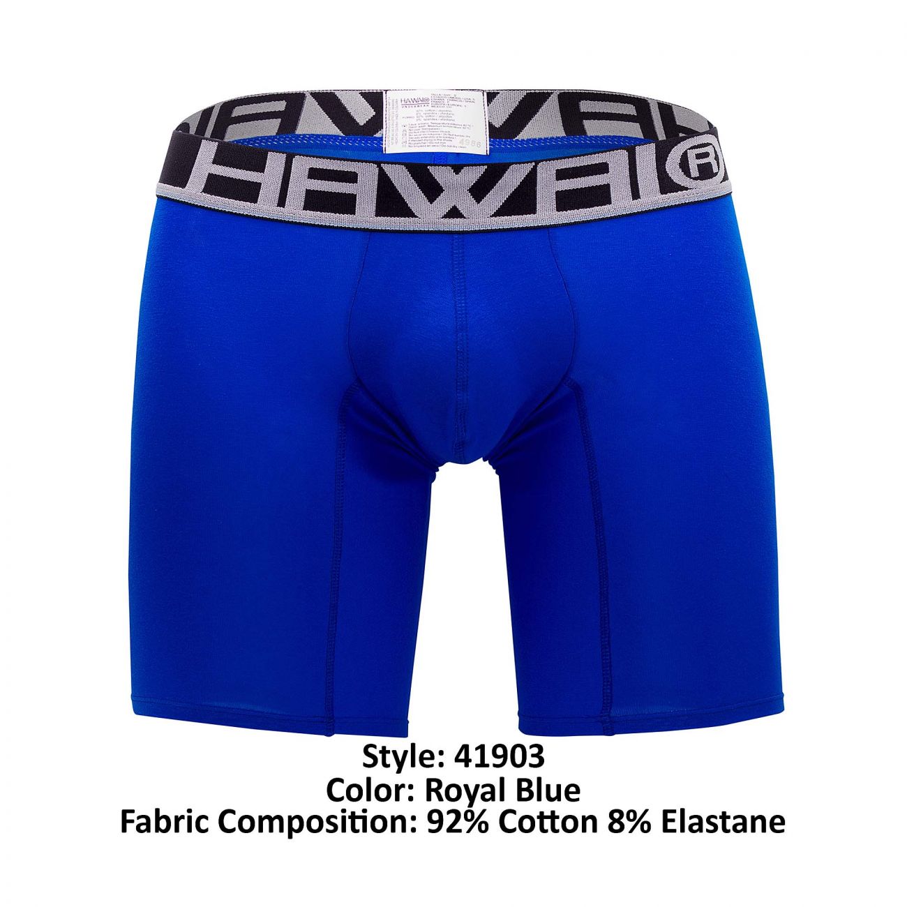 HAWAI 41903 Solid Athletic Boxer Briefs Royal Blue