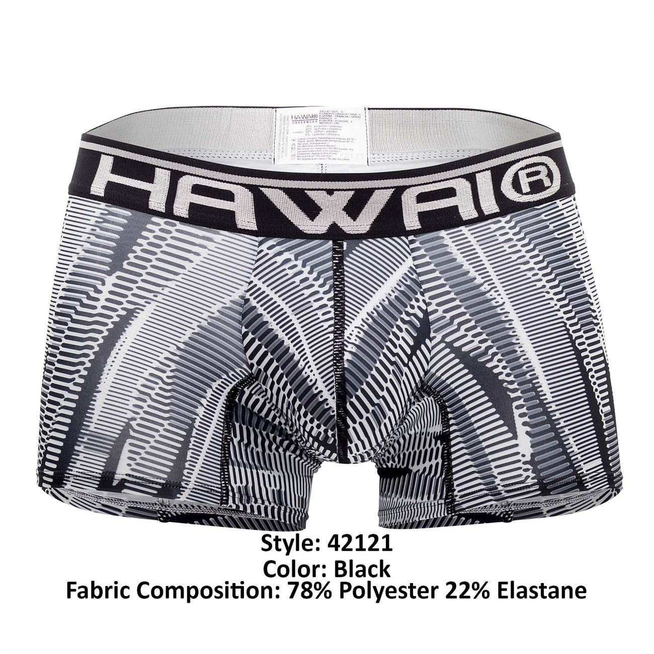 HAWAI 42121 Printed Athletic Trunks Black
