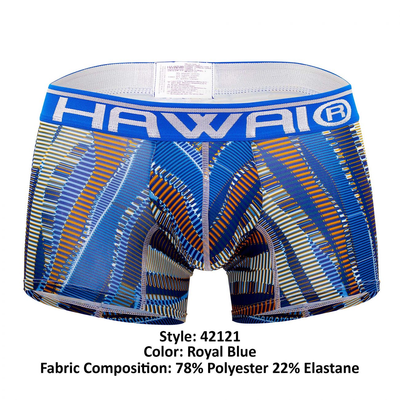 HAWAI 42121 Printed Athletic Trunks Royal Blue