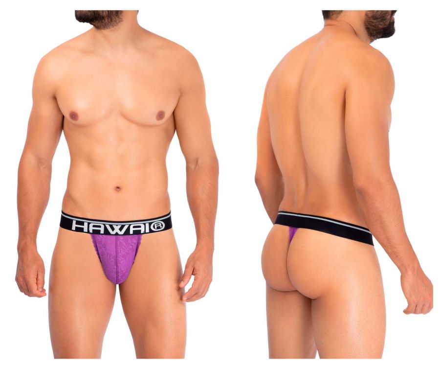 HAWAI 42153 Solid Lace Thongs Purple