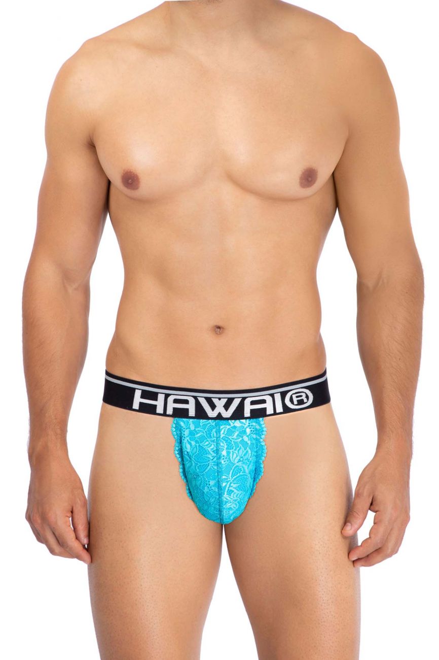 HAWAI 42153 Solid Lace Thongs Turquoise