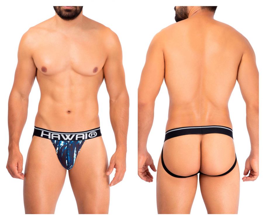 HAWAI 42167 Printed Microfiber Jockstrap Dark Blue