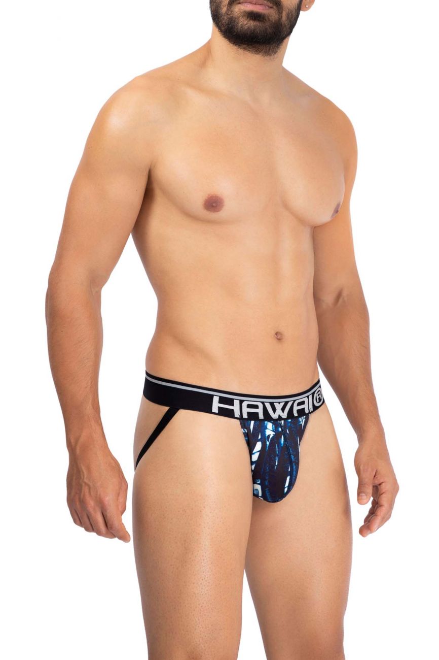 HAWAI 42167 Printed Microfiber Jockstrap Dark Blue