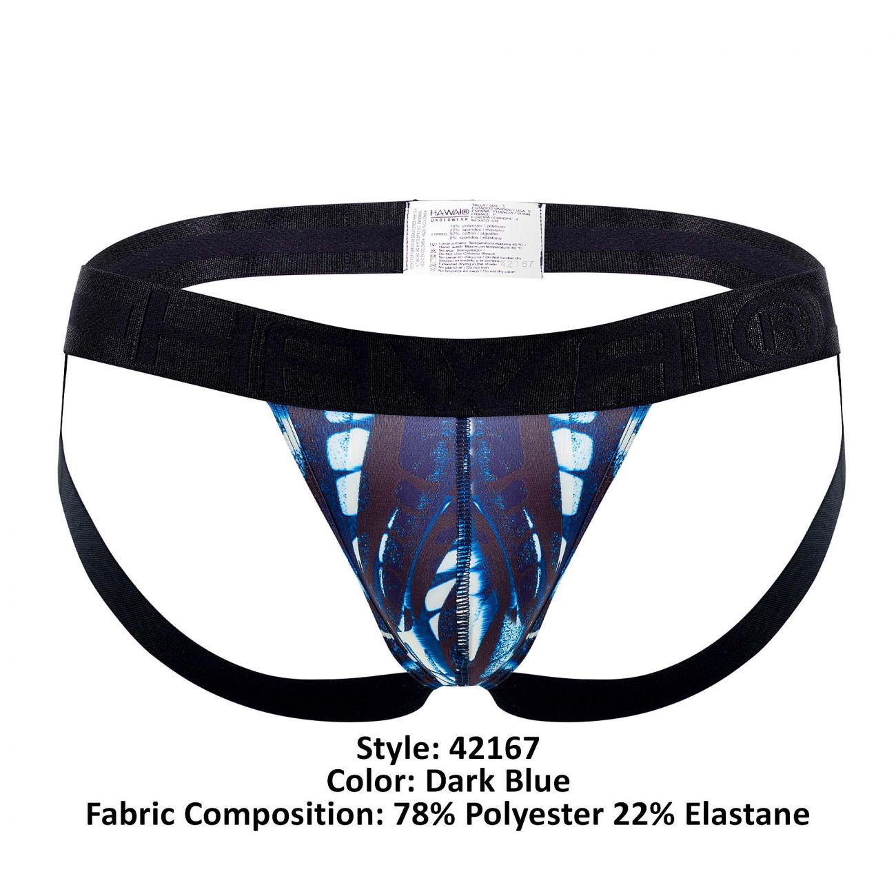 HAWAI 42167 Printed Microfiber Jockstrap Dark Blue