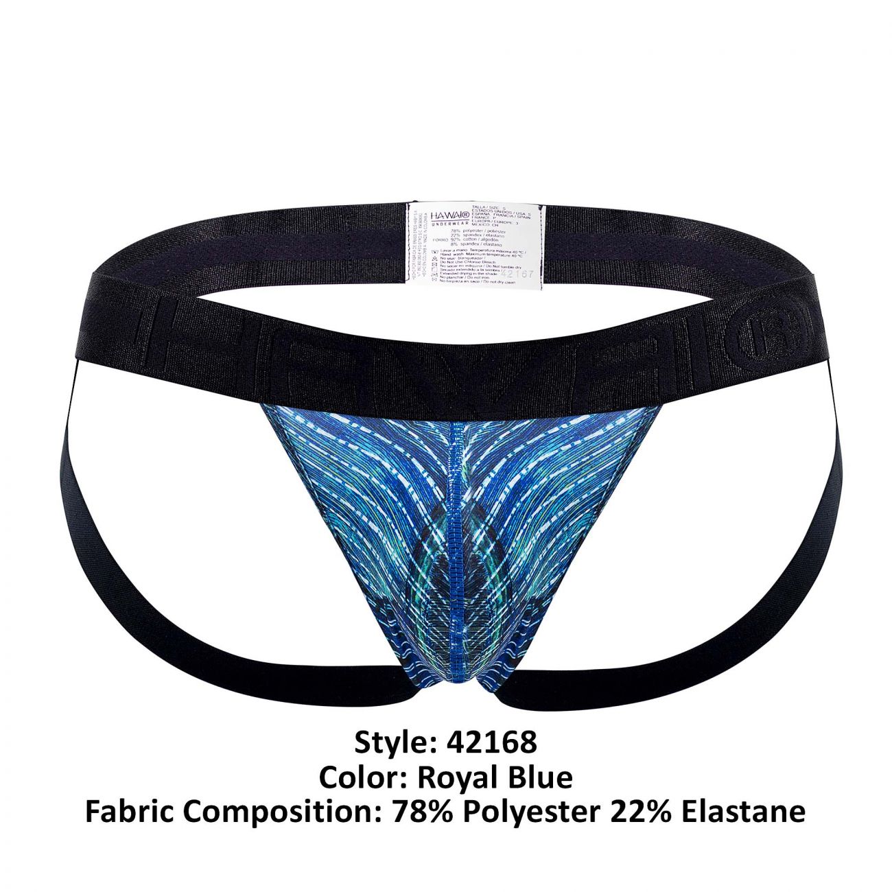 HAWAI 42168 Printed Microfiber Jockstrap Royal Blue