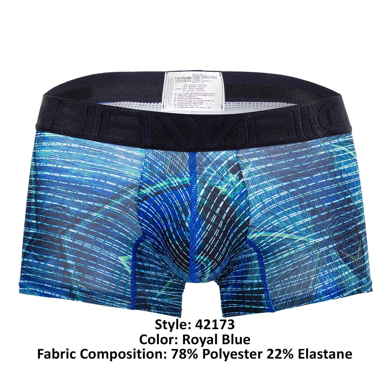 HAWAI 42173 Printed Microfiber Trunks Royal Blue