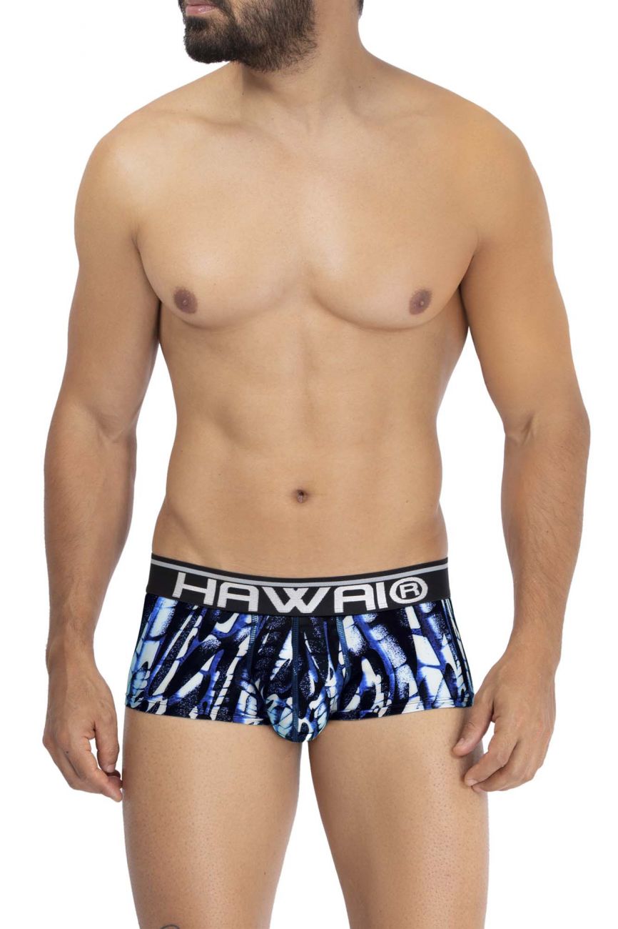 HAWAI 42182 Printed Microfiber Briefs Dark Blue