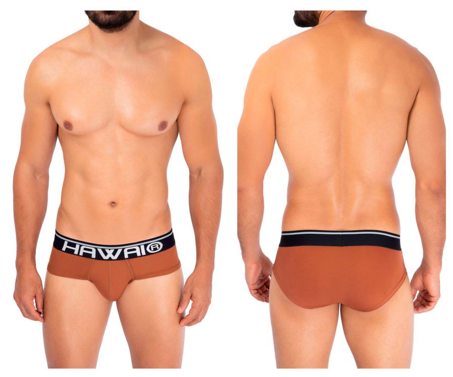 HAWAI 42191 Solid Microfiber Hip Briefs Amber