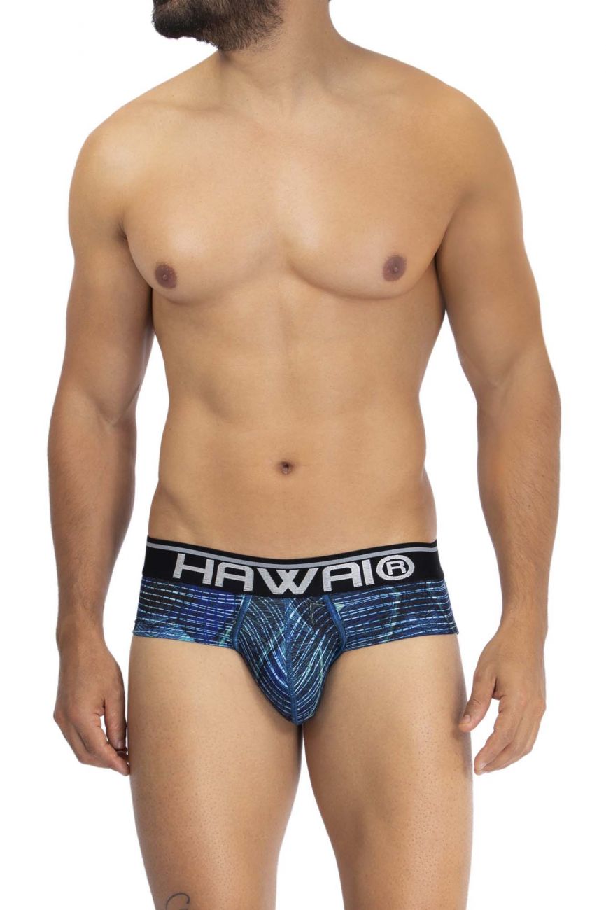 HAWAI 42193 Printed Microfiber Hip Briefs Royal Blue