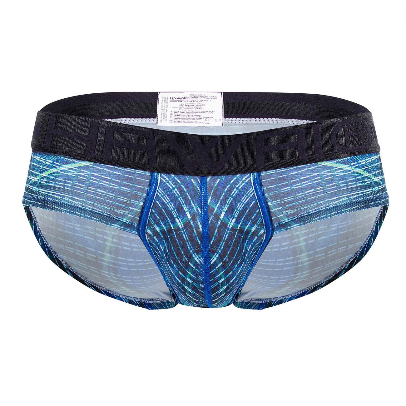 HAWAI 42193 Printed Microfiber Hip Briefs Royal Blue