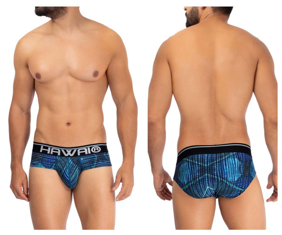 HAWAI 42193 Printed Microfiber Hip Briefs Royal Blue