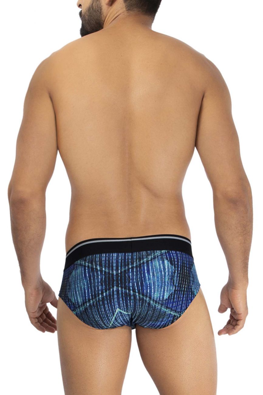 HAWAI 42193 Printed Microfiber Hip Briefs Royal Blue