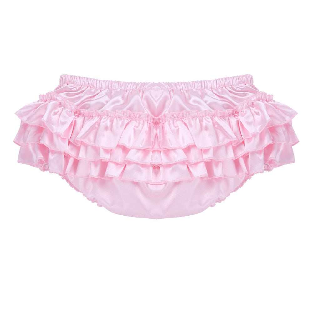 Mens Ruffle Girlie Bloomer Panties Pink