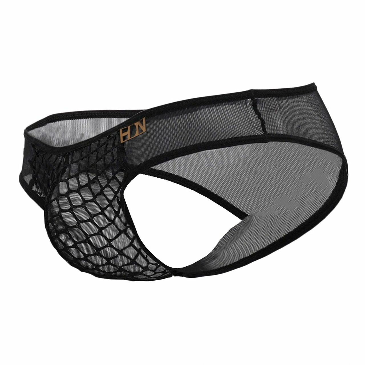 SALE - Mens Hidden Seduction Large Net & Mesh Bikini Brief Black