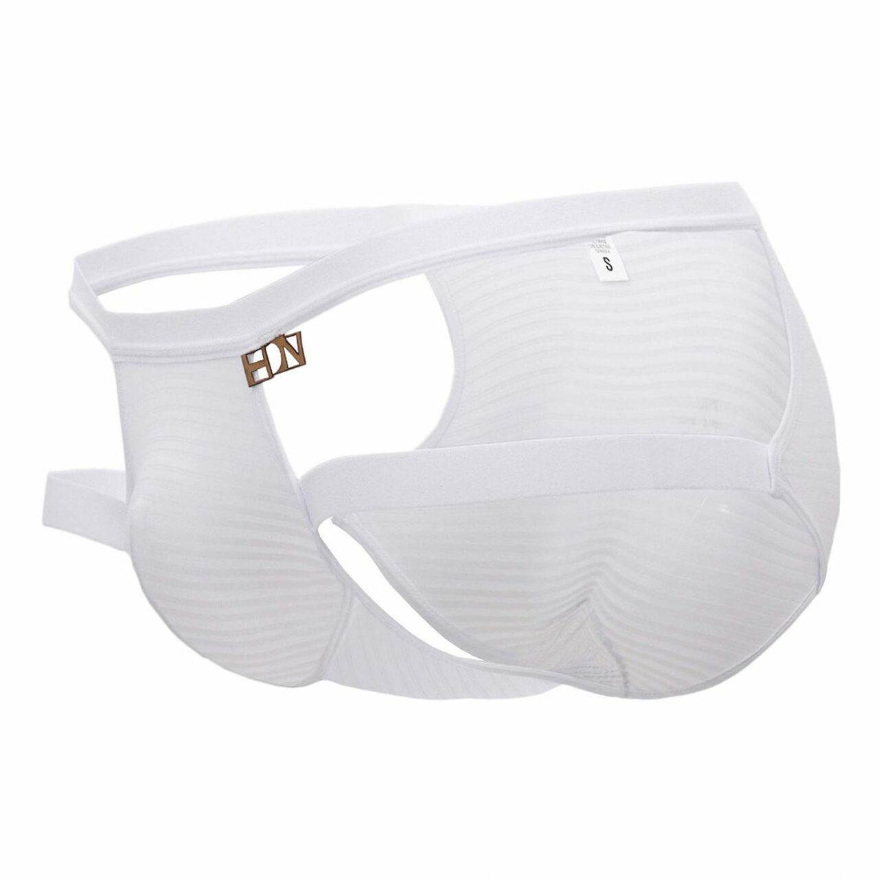 JCSTK - Mens Hidden Seduction Stretch Spandex Brief with Open Sides White