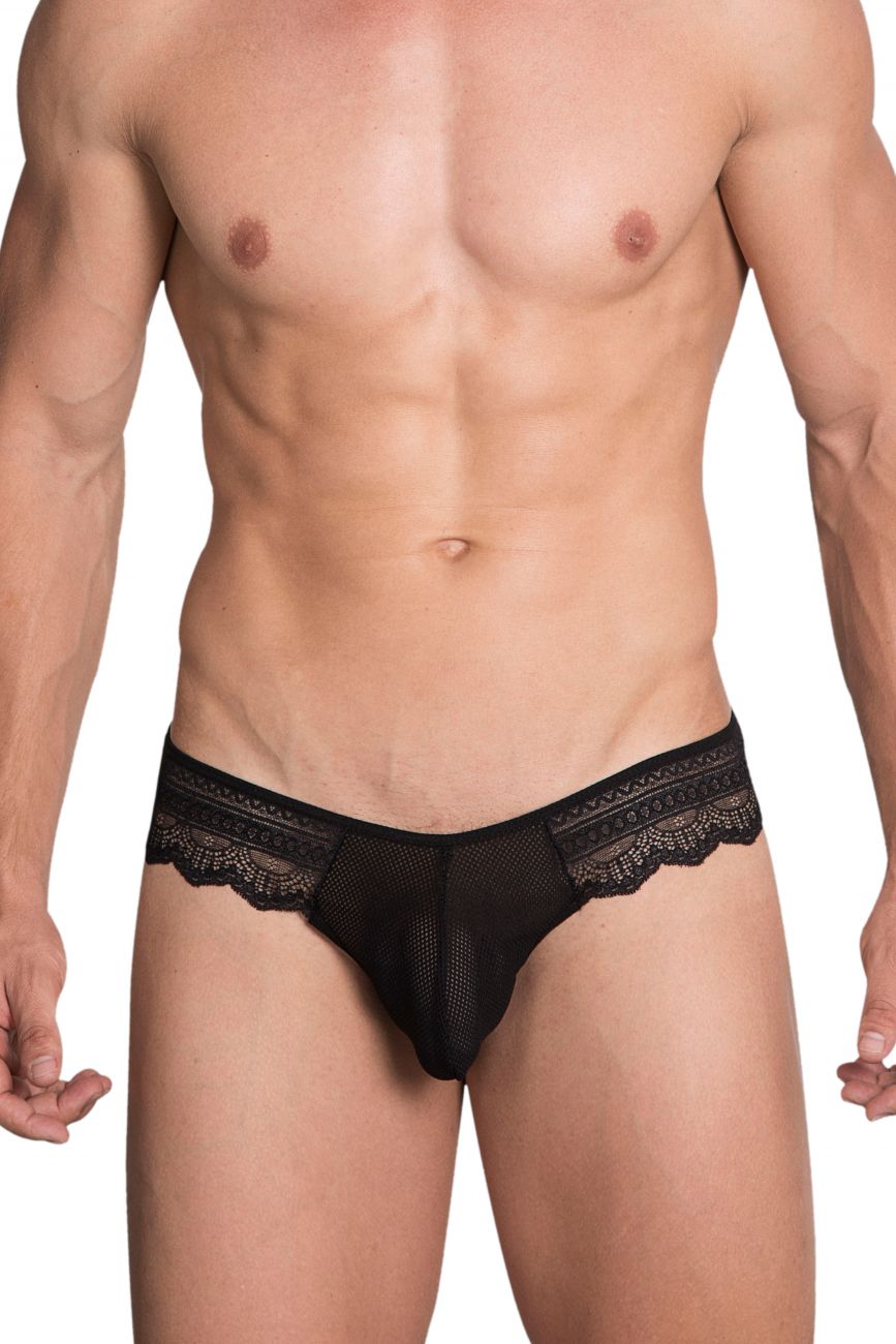 Hidden 973 Lace Thongs Black