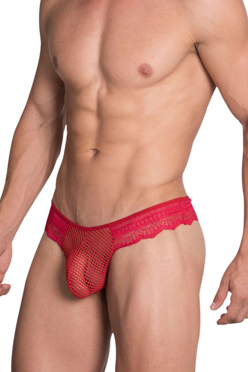 Hidden 973 Lace Thongs Red