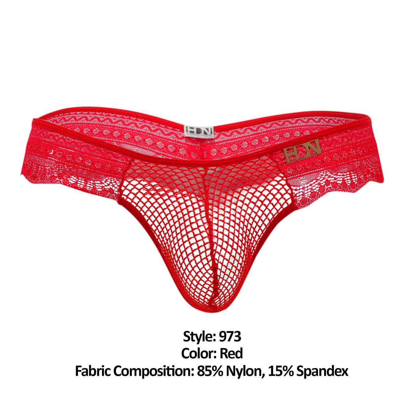 Hidden 973 Lace Thongs Red