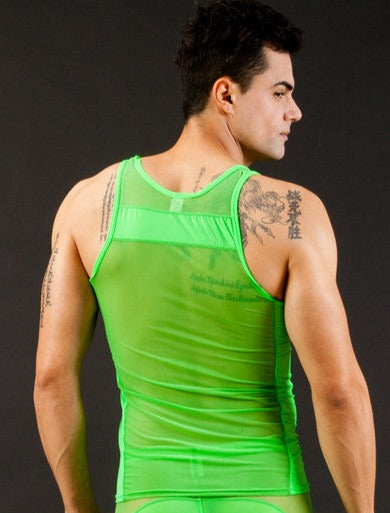 SALE - Mens Stretch Mesh Tank Top Green