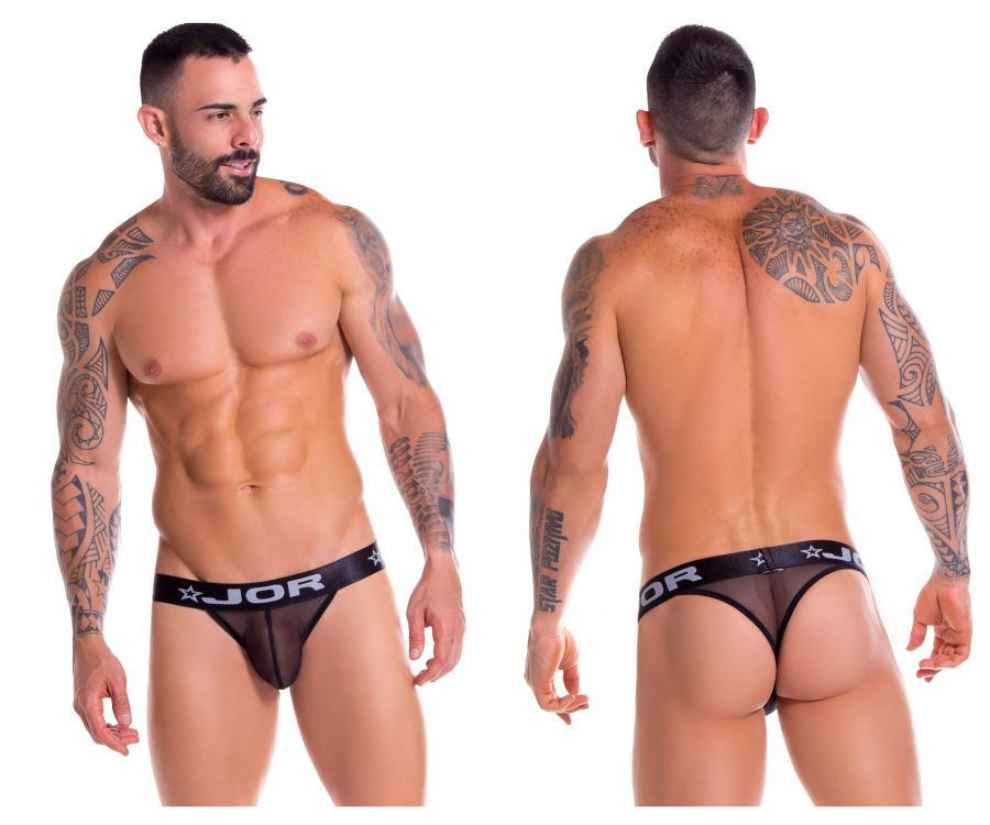 JOR 0884 Mesh Thongs Black