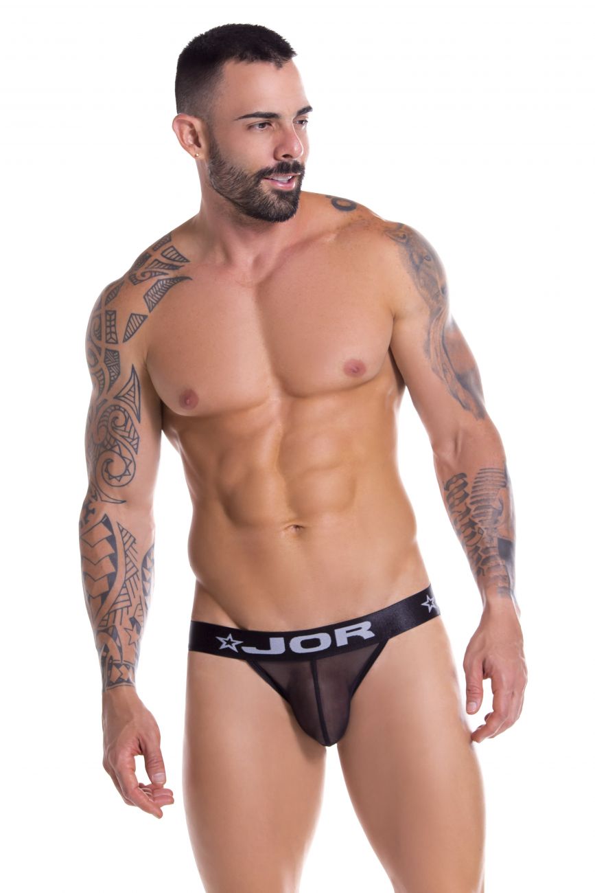 JOR 0884 Mesh Thongs Black