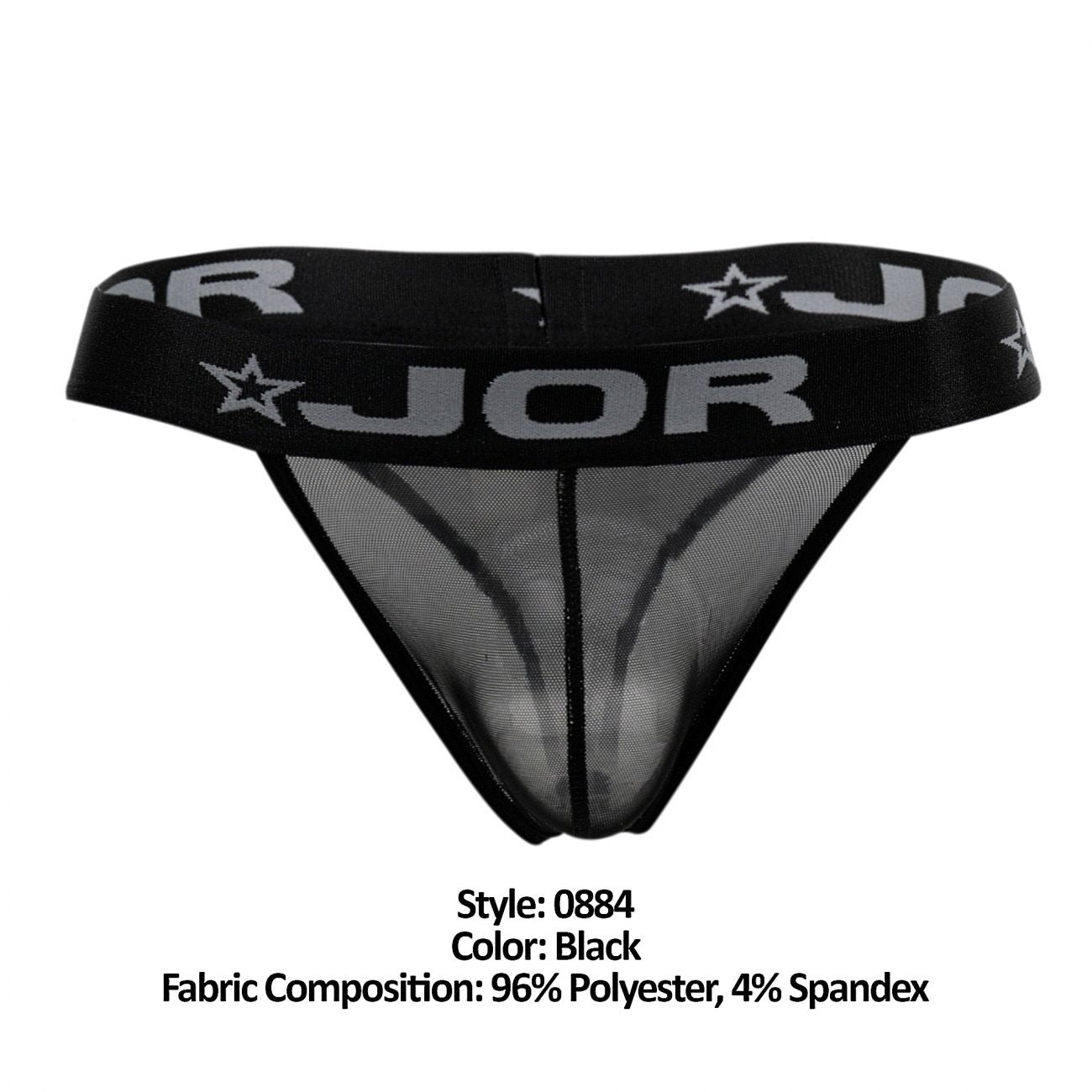 JOR 0884 Mesh Thongs Black