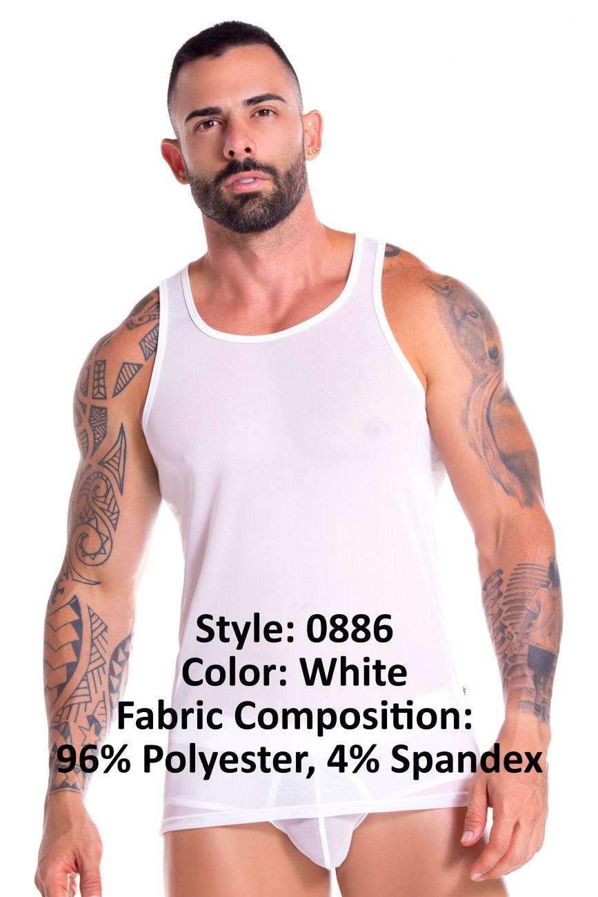JOR 0886 Mesh Tank Top White