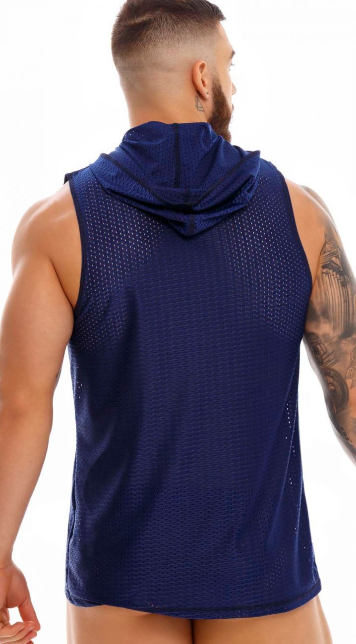 JOR 1360 Pocker Tank Top Hoodie Blue