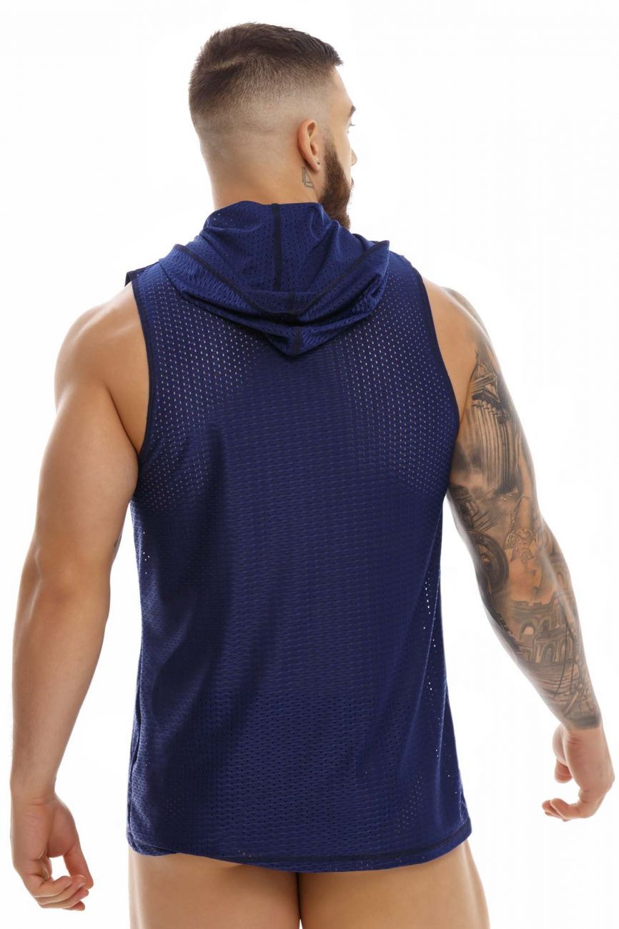 JOR 1360 Pocker Tank Top Hoodie Blue