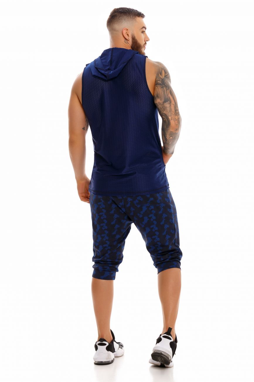 JOR 1360 Pocker Tank Top Hoodie Blue